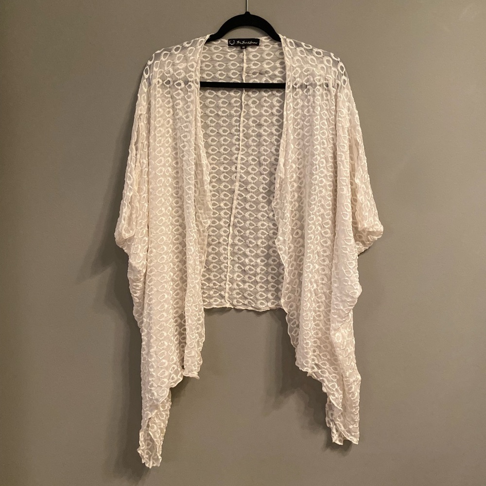 For Love & Lemons Silk Embroidered Shawl, Size Small - Picture 3 of 12